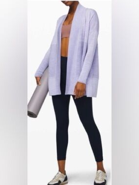 Lululemon Athletica Cardigan Sweater Size 2 Lavender Dusk Merino Wool